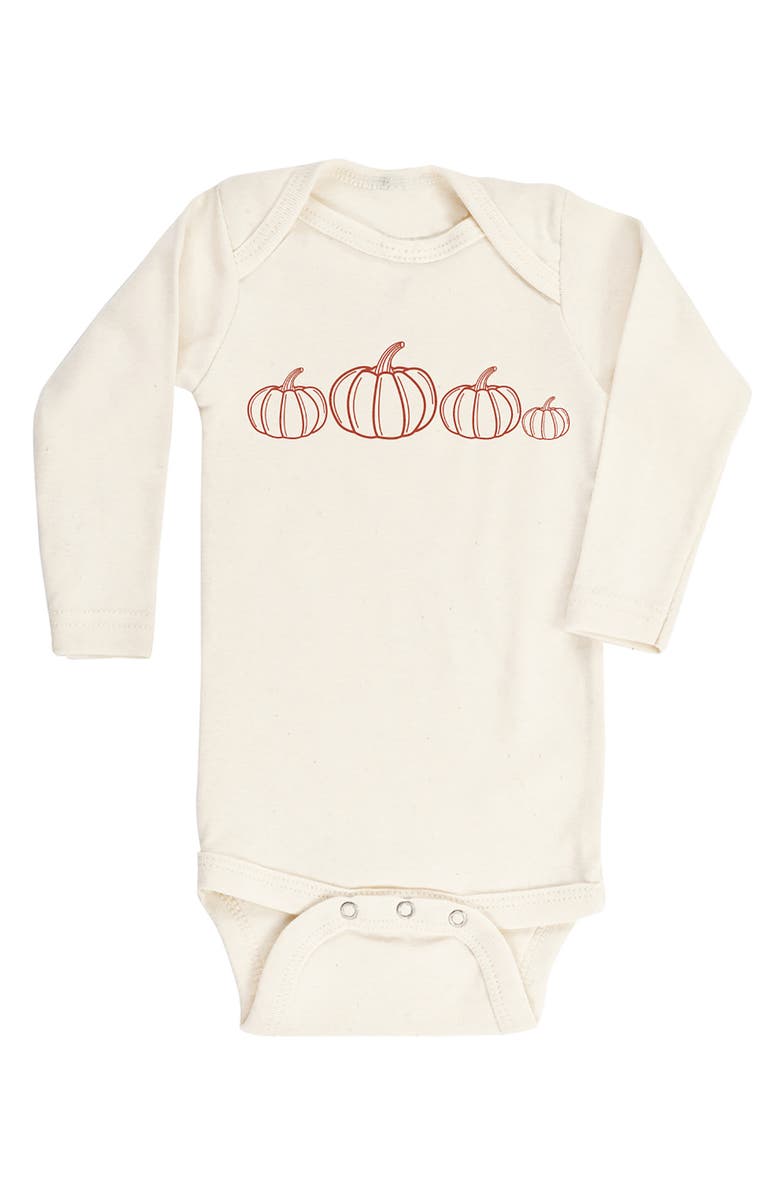 Tenth & Pine Pumpkin Patch Long Sleeve Organic Cotton Bodysuit, Main, color,