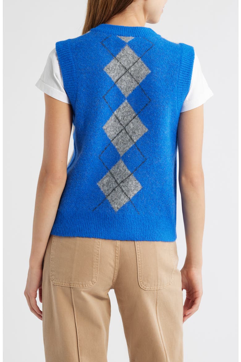 Aggie Argyle Button-Front Vest, Alternate, color, COBALT BLUE