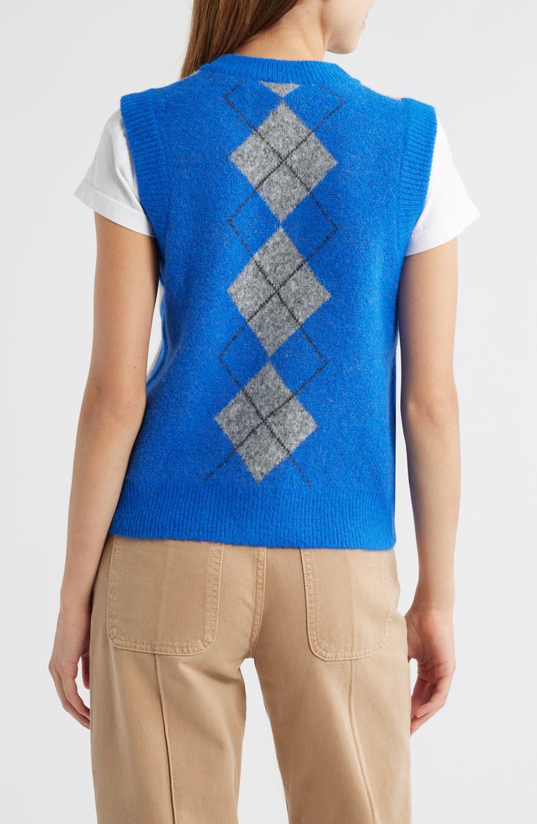 Damson Madder Aggie Argyle Button-Front Vest, Alternate, color, Cobalt Blue