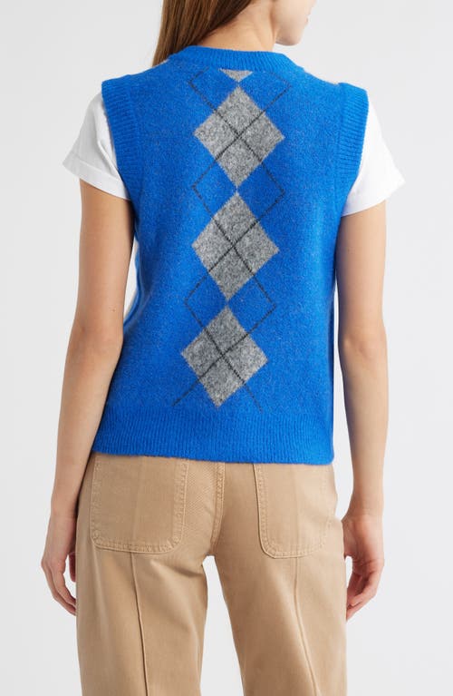 Damson Madder Womens Aggie Argyle-pattern Knitted Vest Colbalt In Blue