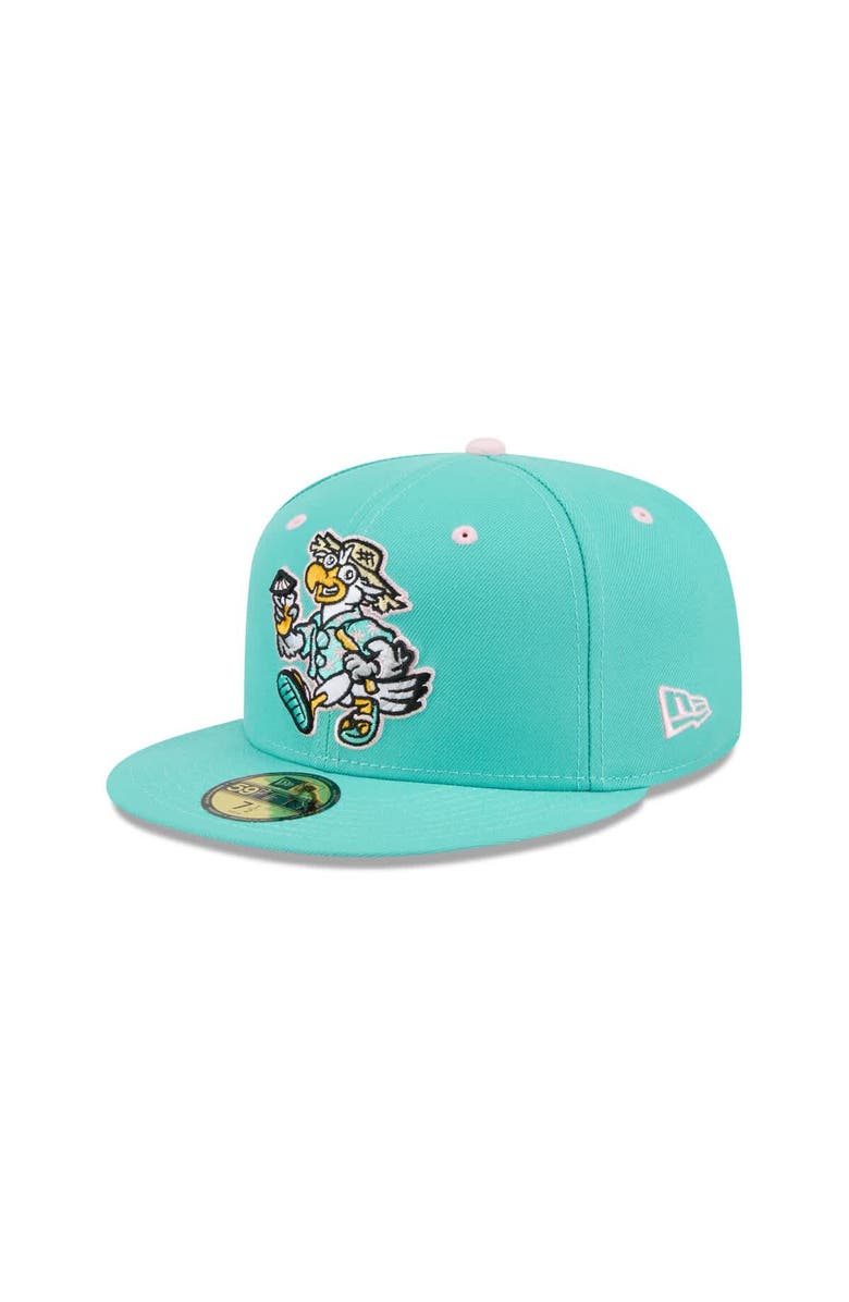 New Era Men's New Era  Turquoise Biloxi Shuckers Theme Nights 59FIFTY Fitted Hat, Alternate, color, Turquoise