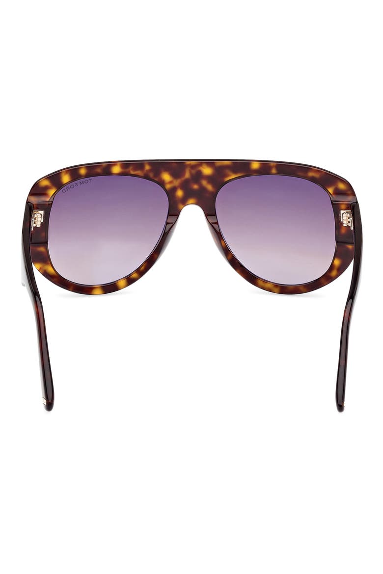 Cecil 55mm Pilot Sunglasses, Alternate, color, SHINY DARK HAVANA / BORDEAUX
