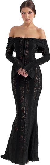 Belle Off the Shoulder Long Sleeve Maxi Dress