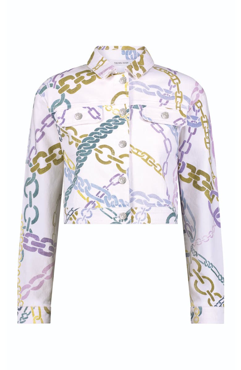 The Noli Shop Monaco Denim Jacket, Main, color, Chain Print