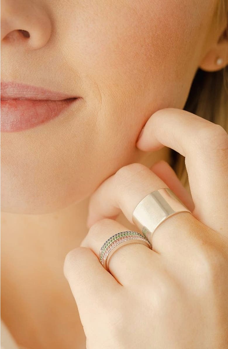 MADE BY MARY Birthstone Stacking Ring, Alternate, color, Silver