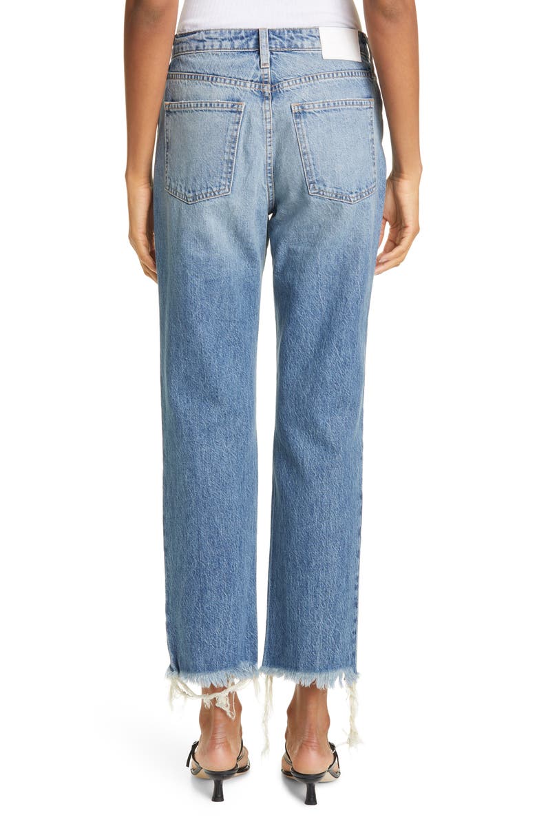 Jonathan Simkhai Standard Eliot Ripped High Waist Ankle Jeans, Alternate, color, Venice