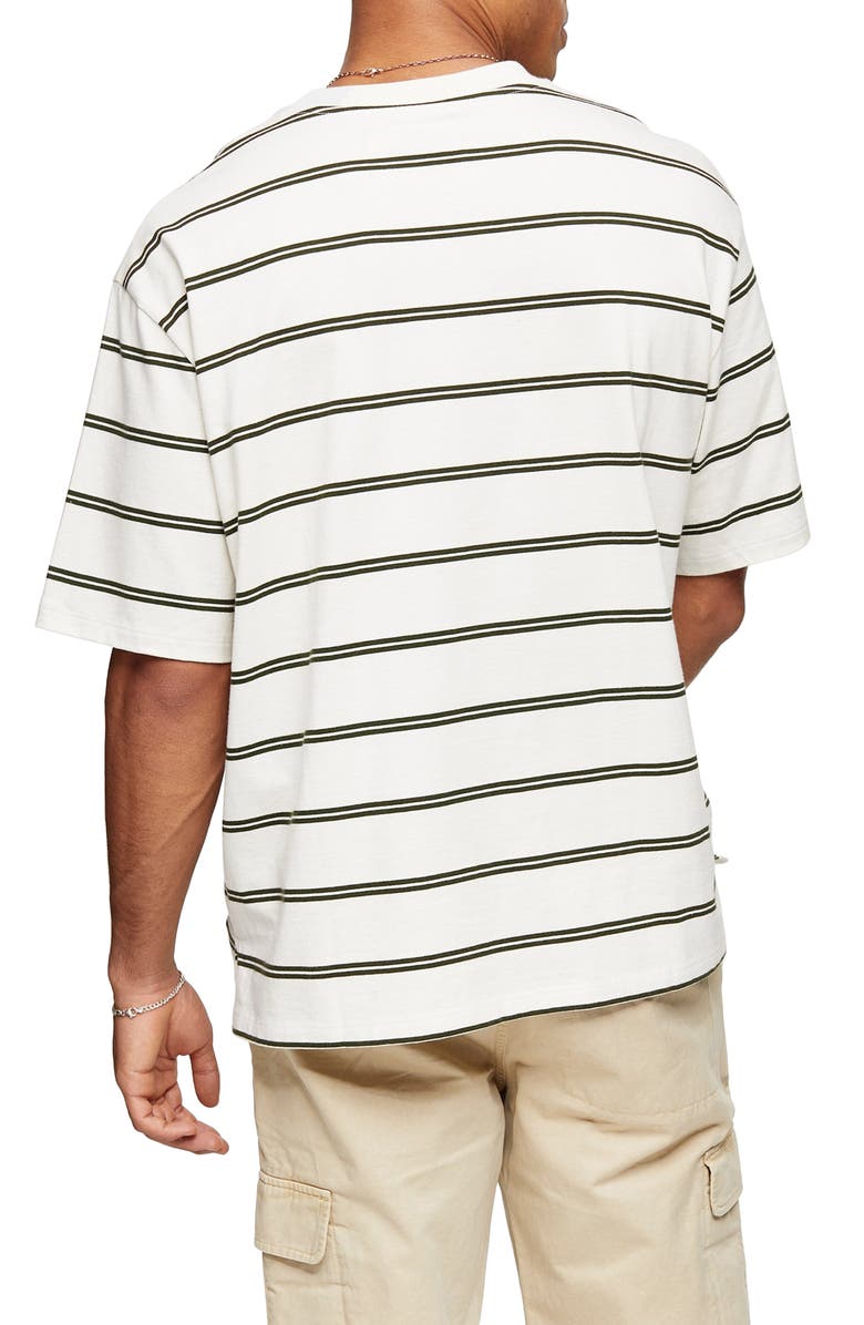 Topman Stripe Oversize Pocket T-Shirt, Alternate, color, 