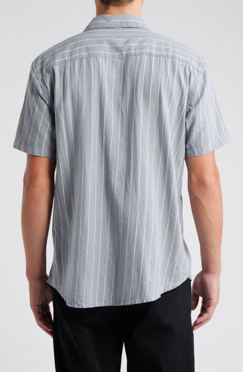 RVCA Dayshift Stripe II Short Sleeve Button-Up Shirt, Alternate, color, Chambray