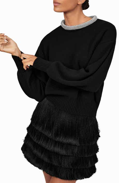 Crisse Rhinestone Neck Sweater