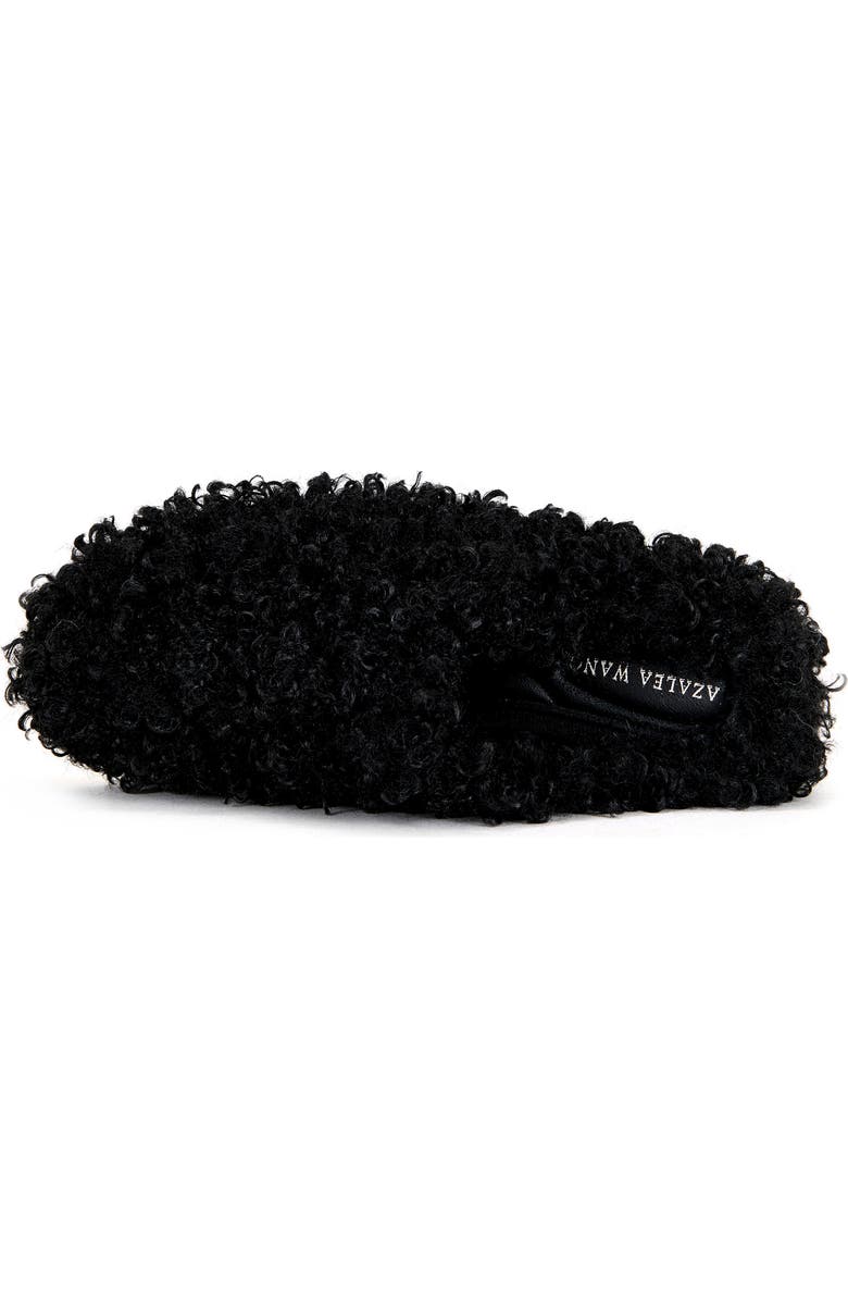 AZALEA WANG Darwin Faux Shearling Clog, Alternate, color, Black