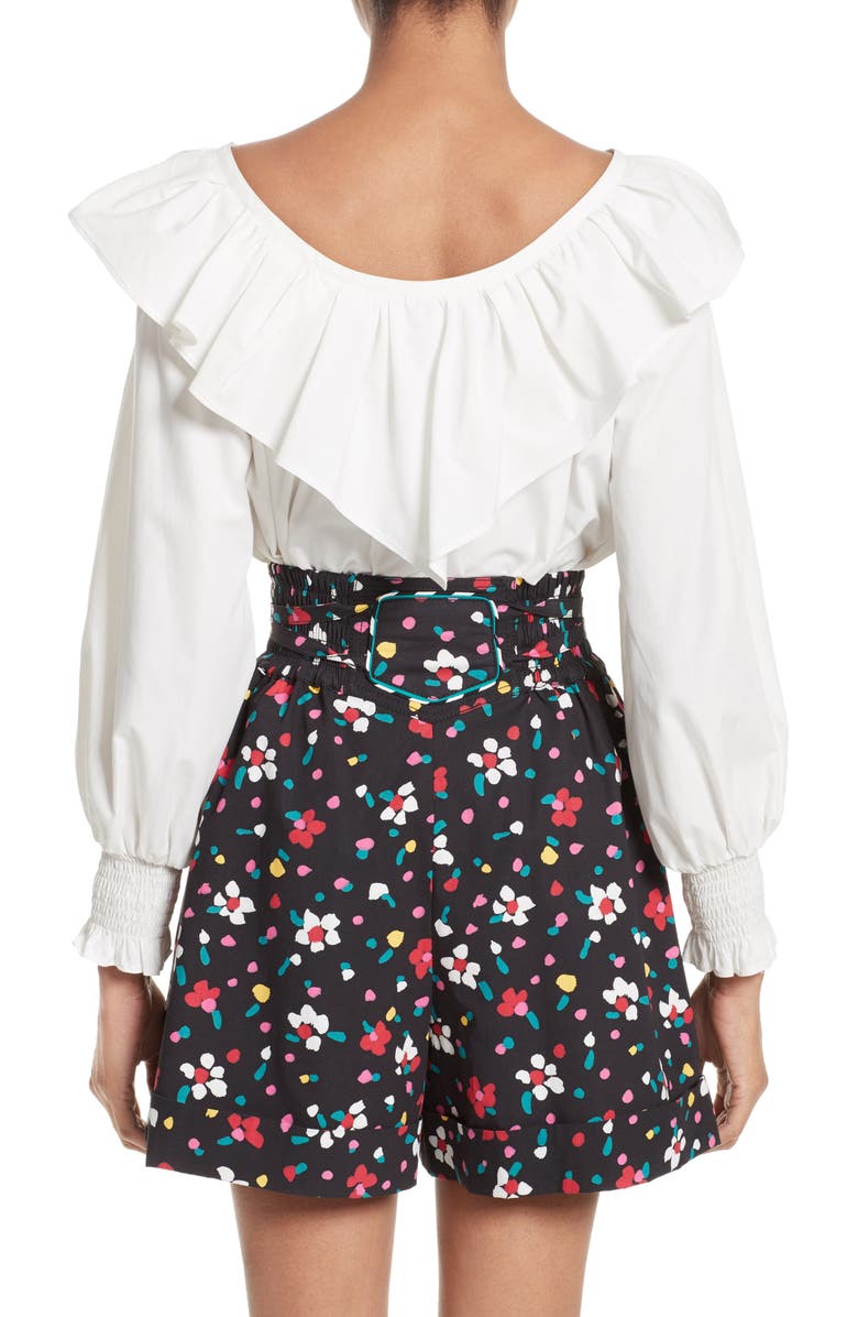 Marc Jacobs Ruffle Cotton Blouse, Alternate, color, 