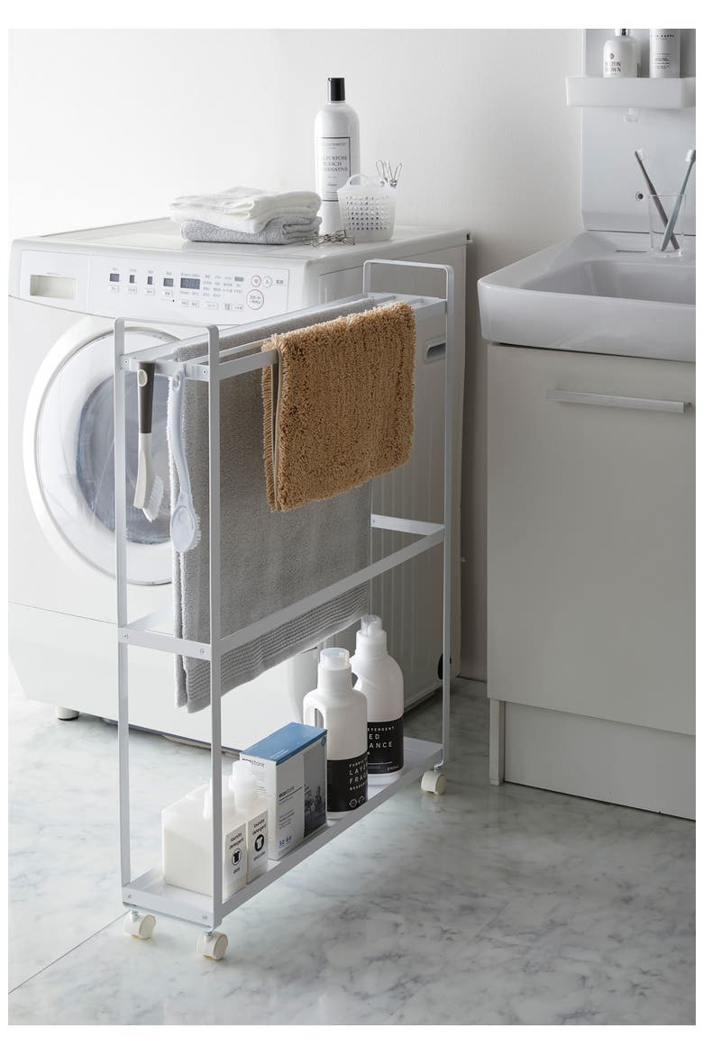 Rolling Towel Rack, Alternate, color, WHITE