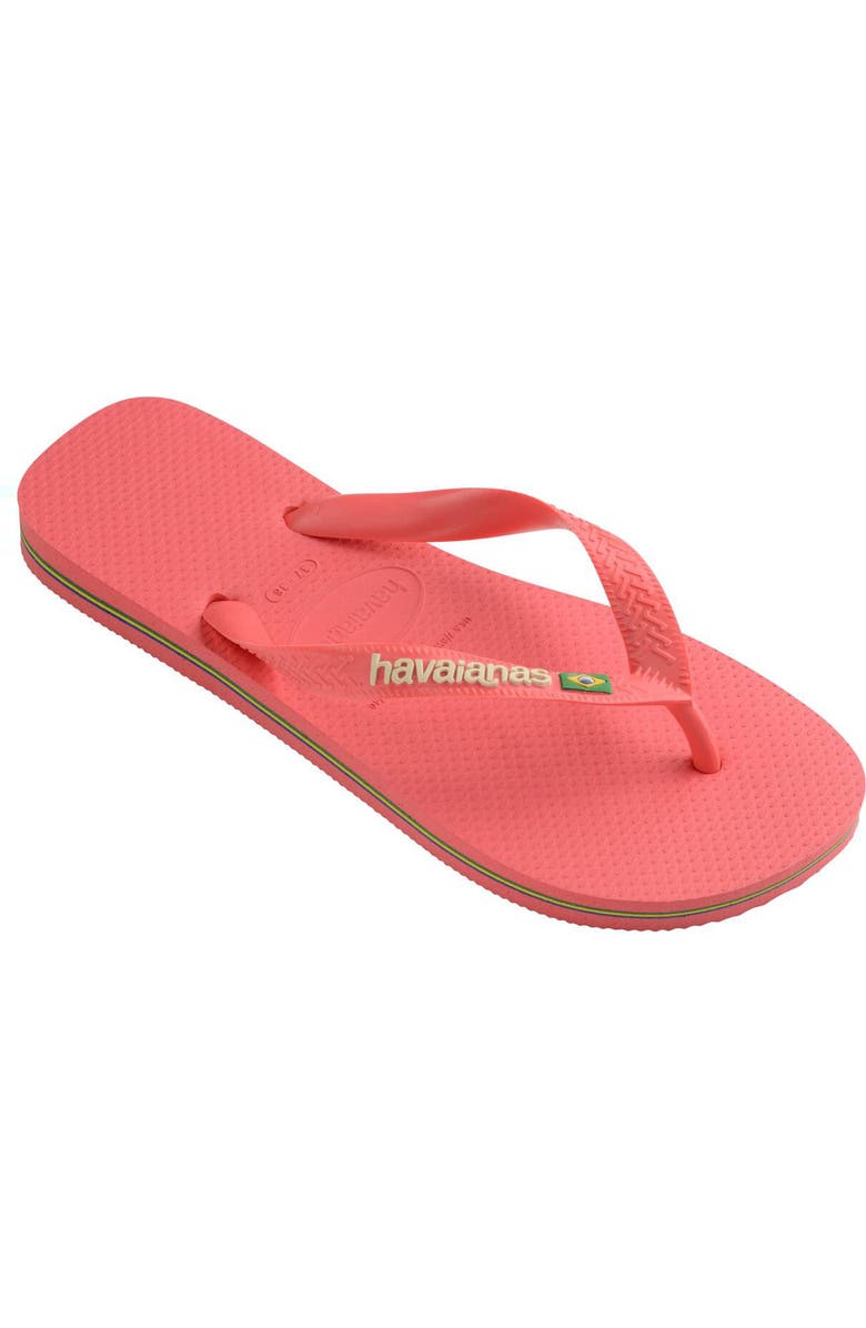Havaianas Brazil Logo Flip Flop, Main, color, Tropical Coral