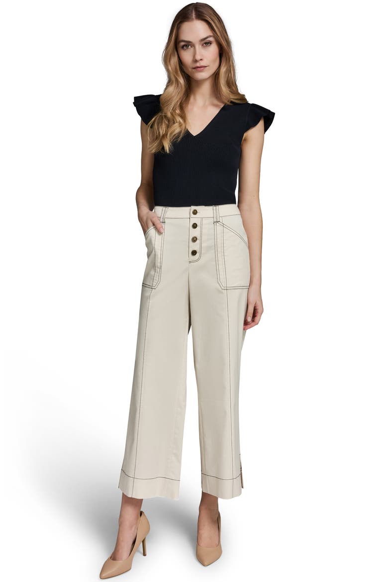 Straight Leg Crop Pants, Alternate, color, BISQUE MULTI