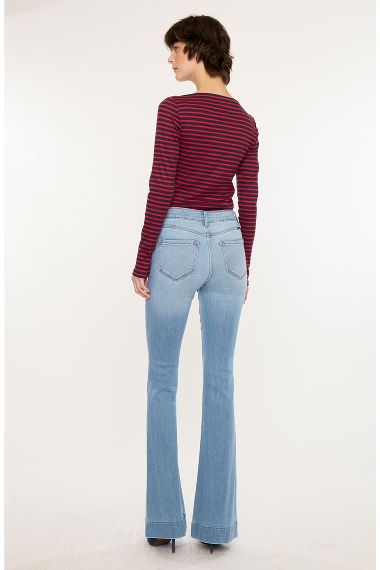 Roxanne High Rise Flare Jeans, Alternate, color, Light Wash