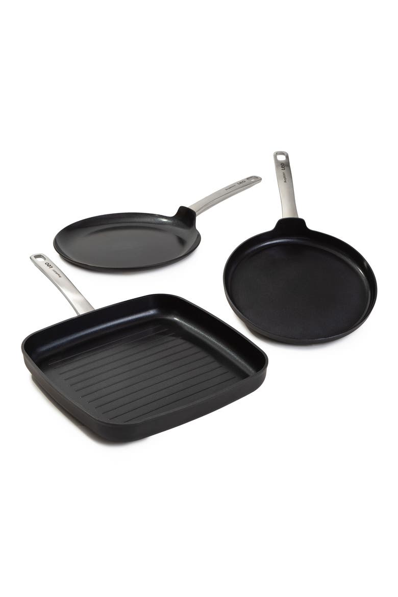 Leo Graphite 3-Piece Cookware Set, Main, color, BLACK