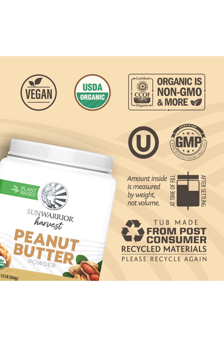 Organic Harvest Peanut Butter Powder, 504g Tub, Alternate, color, No Color