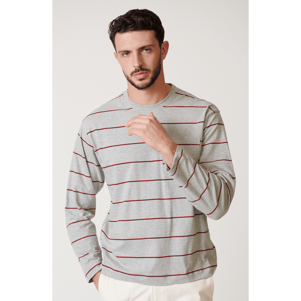 Leisure Lab Wolf Long Sleeve Box T In Gray