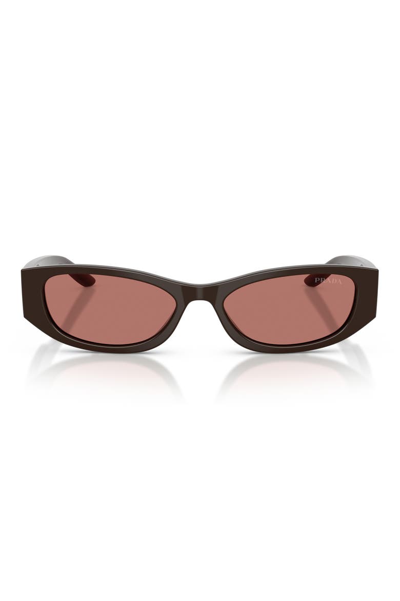 PR D22S 54mm Rectangular Sunglasses, Main, color, CIGAR / BORDEAUX