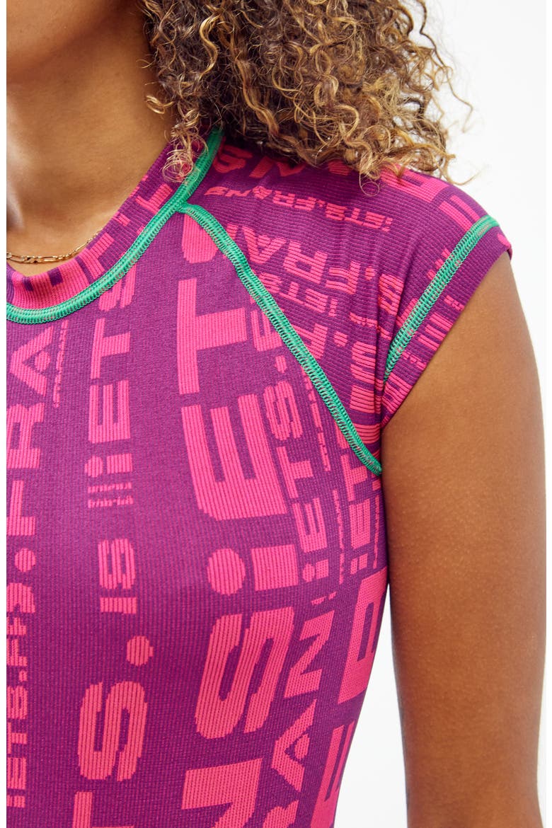 Print Seamless Knit Body-Con Dress, Alternate, color, PINK