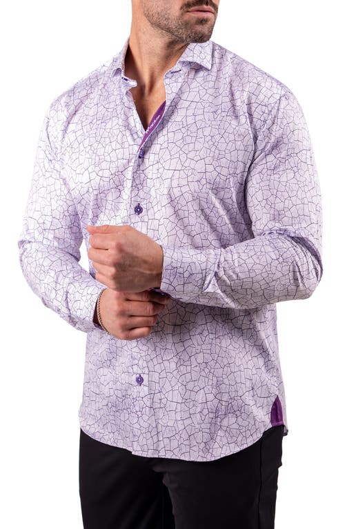 Maceoo Einstein Resistance0300 White Button-up Shirt In Purple