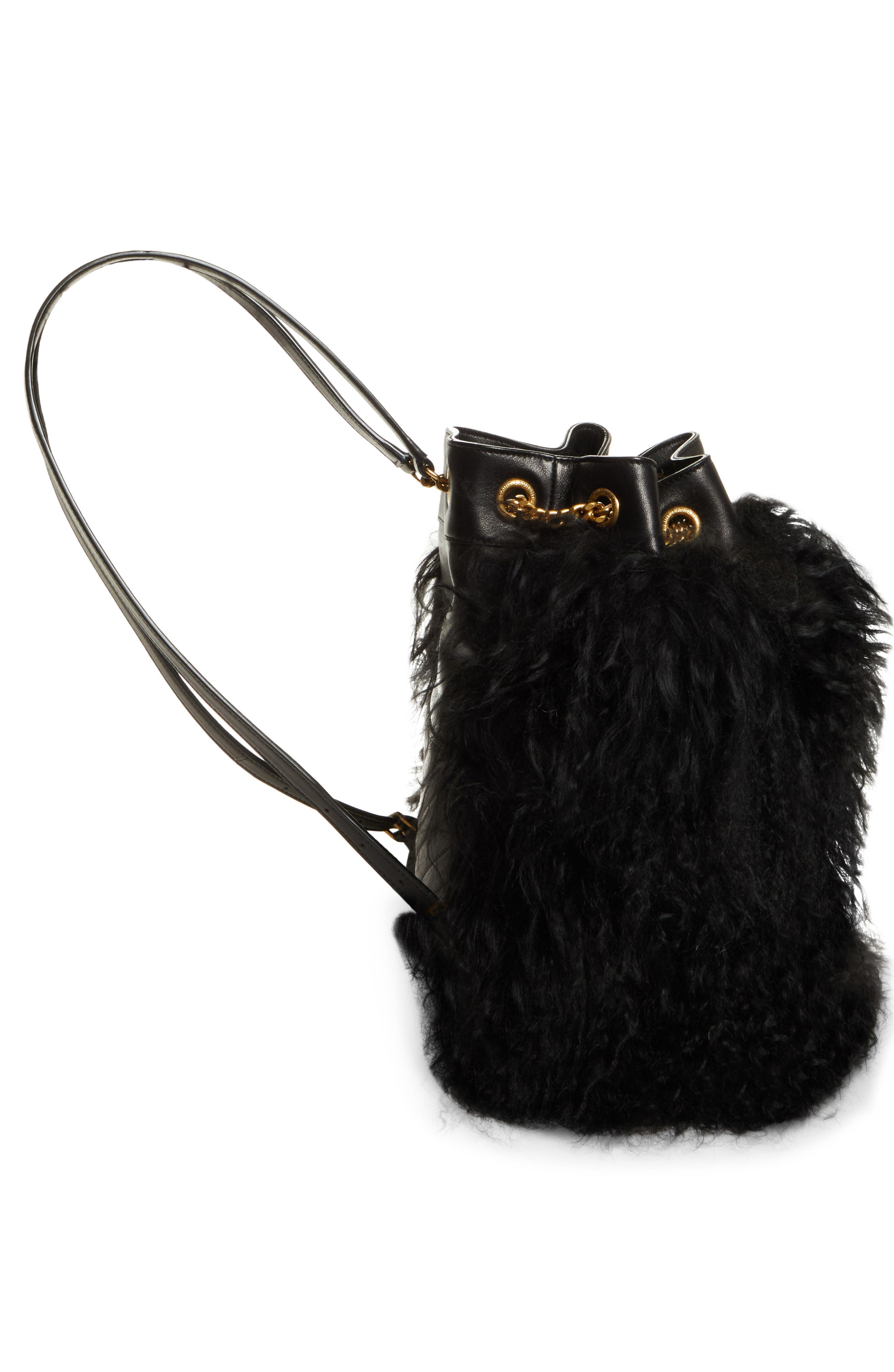 Saint Laurent Joe Genuine Shearling & Lambskin Backpack, Alternate, color, 