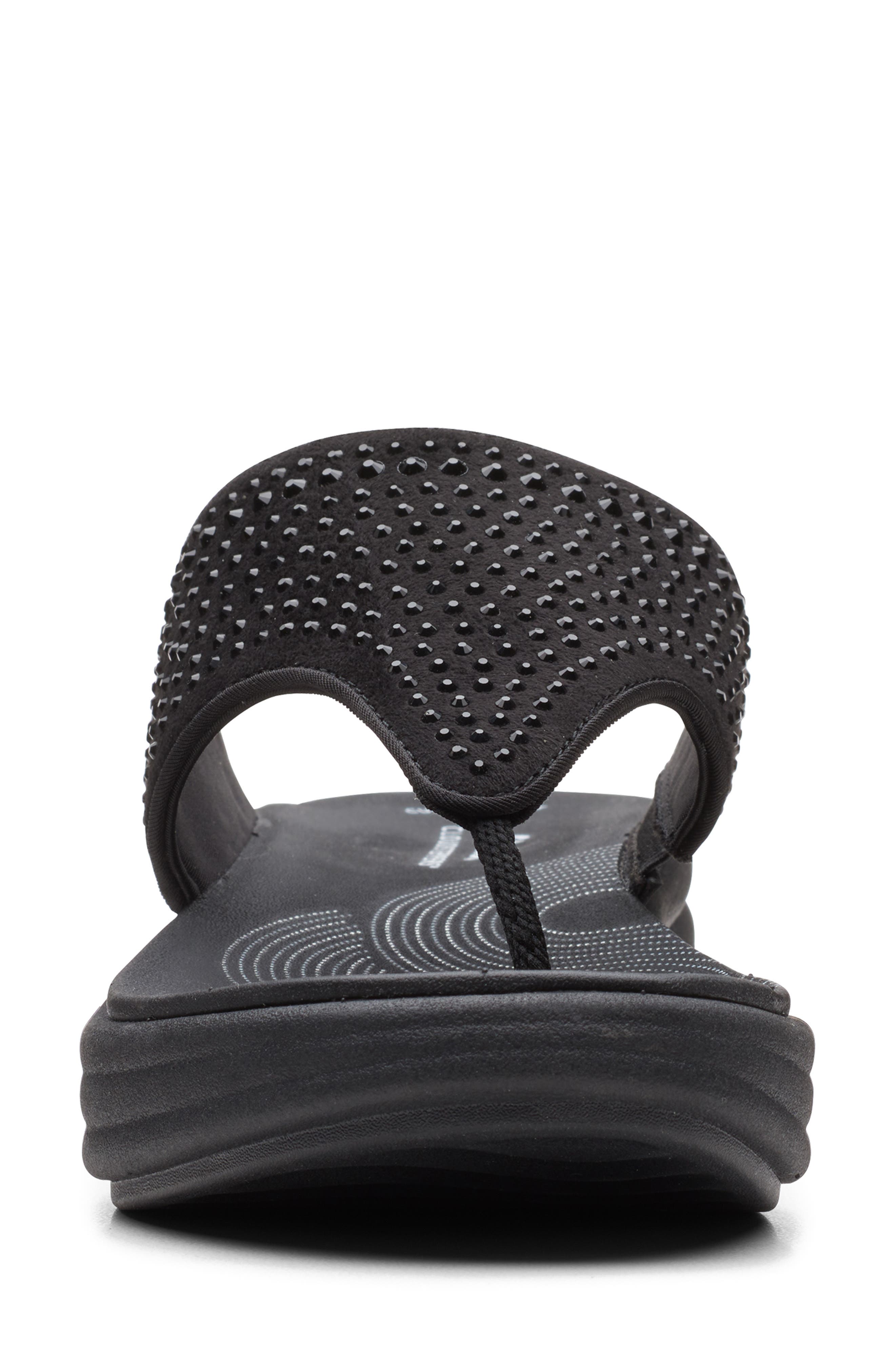 Clarks<sup>®</sup> Drift Jaunt Wedge Sandal, Alternate, color, Black Inte