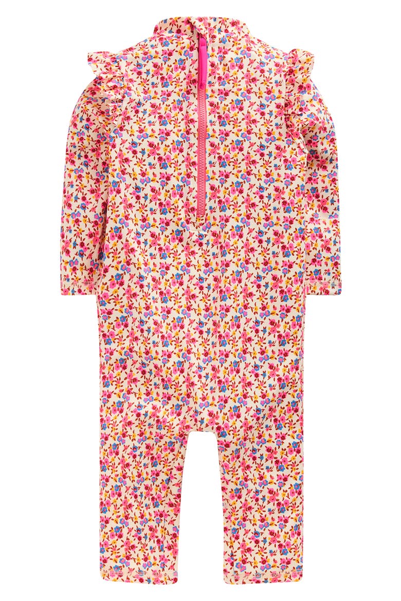 Sun Safe One-Piece Rashguard Suit, Alternate, color, PINK DITSY FLORAL