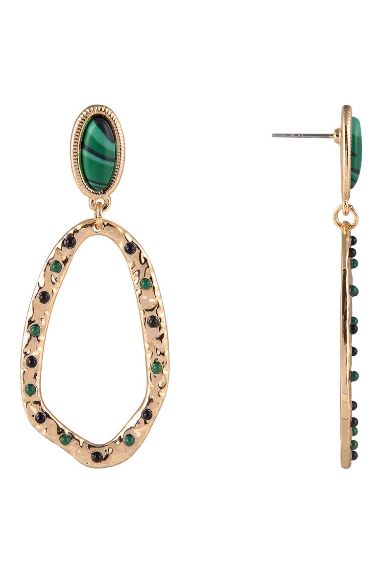 Open Ring Drop Earrings, Alternate, color, GREEN