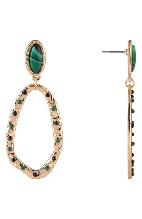 Rachel Roy Open Ring Drop Earrings In Green