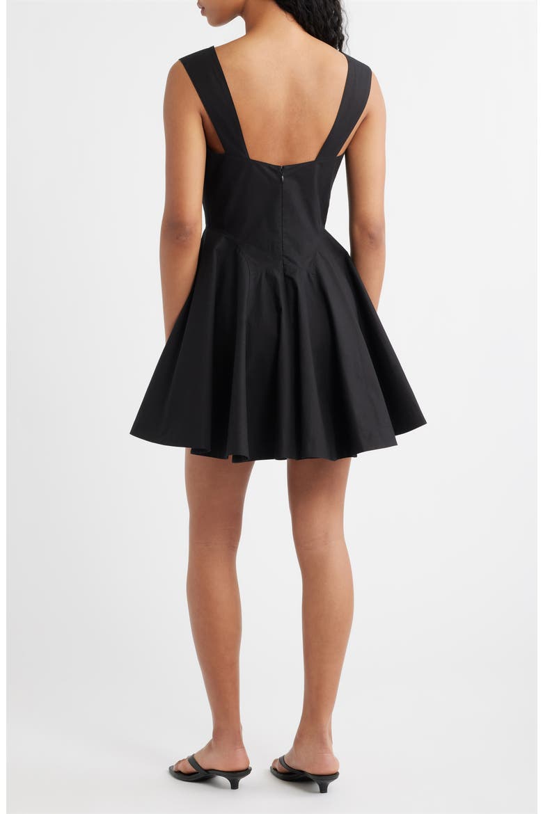 Riviette Fit & Flare Poplin Minidress, Alternate, color, BLACK