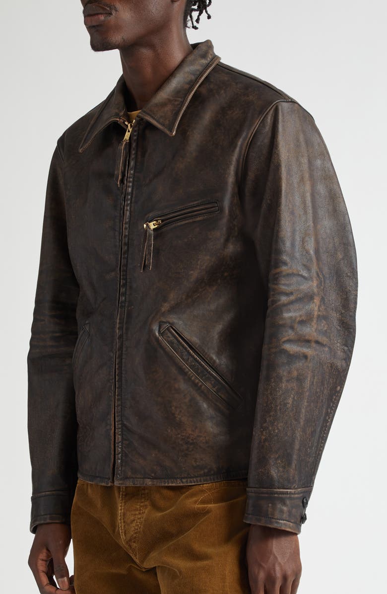 Double RL Lynton Leather Jacket, Alternate, color, 