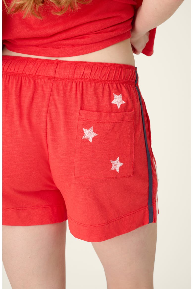 Star Spangled Summer Drawstring Shorts, Alternate, color, TRUE SCARLET