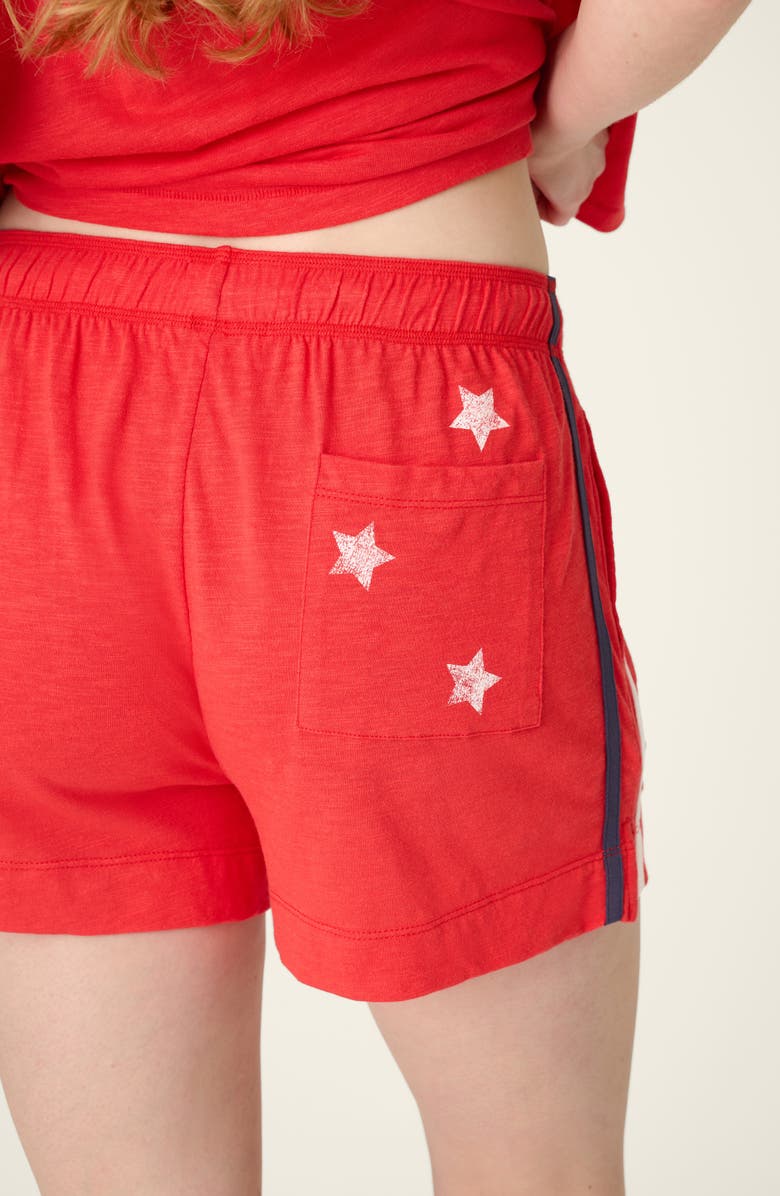 PJ Salvage Star Spangled Summer Drawstring Shorts, Alternate, color, True Scarlet