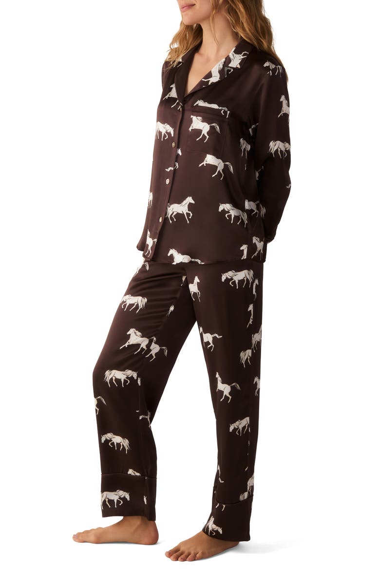 Silk Pajamas, Alternate, color, BROWN