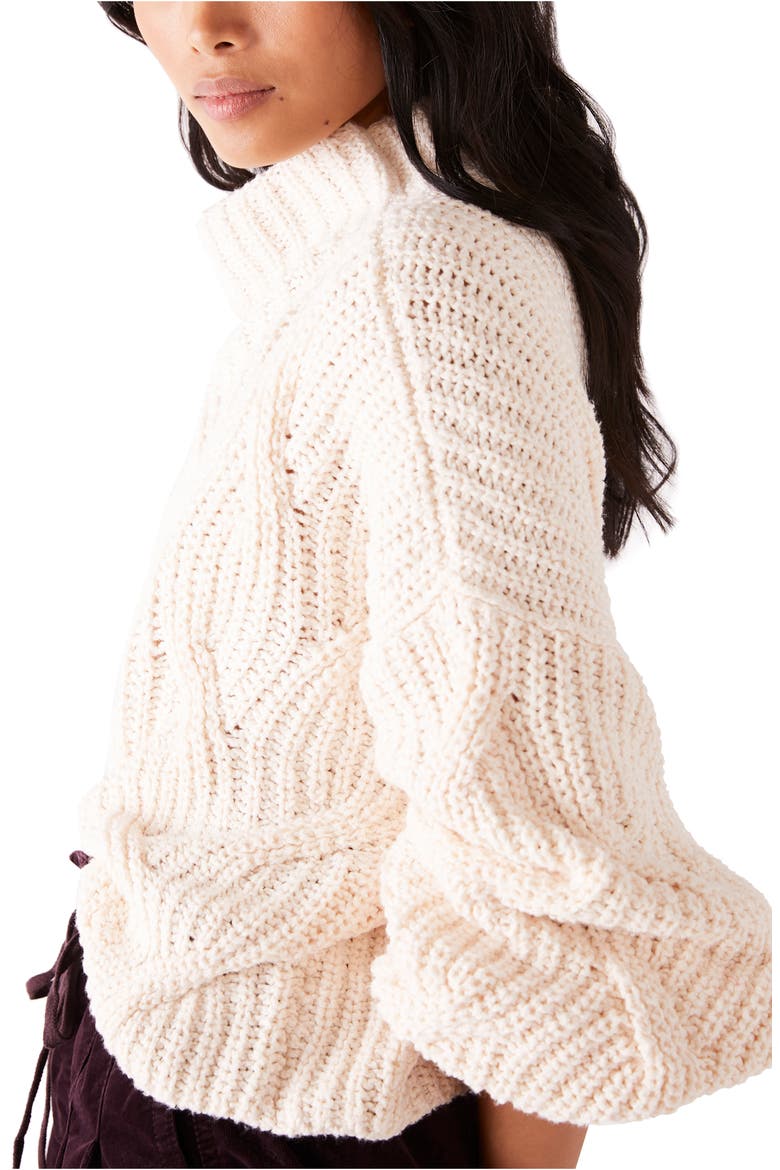 Seasons Change Funnel Neck Sweater, Alternate, color, ALABASTER