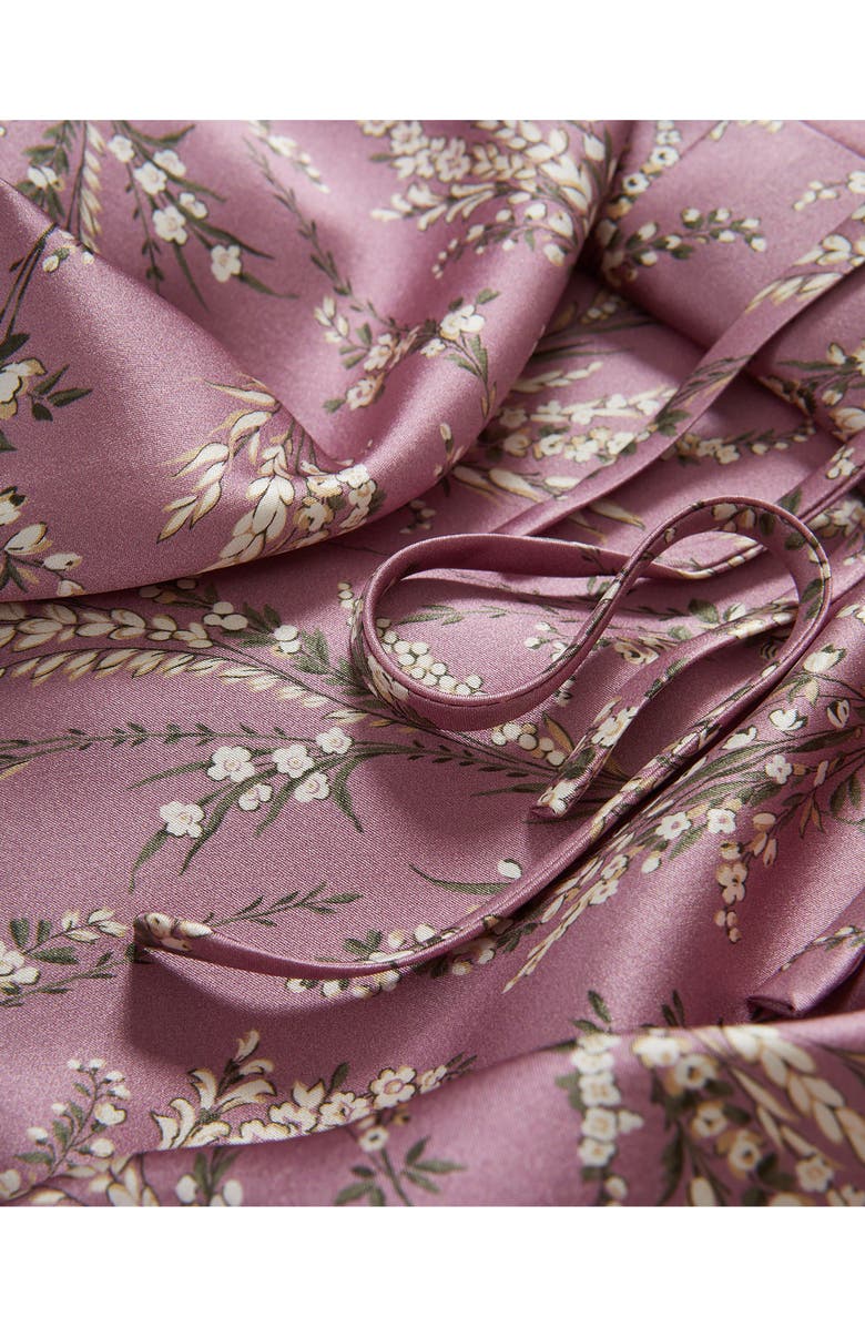 Veronica Beard Gemma Floral Long Sleeve Silk Blend Dress, Alternate, color, Orchid Haze Multi