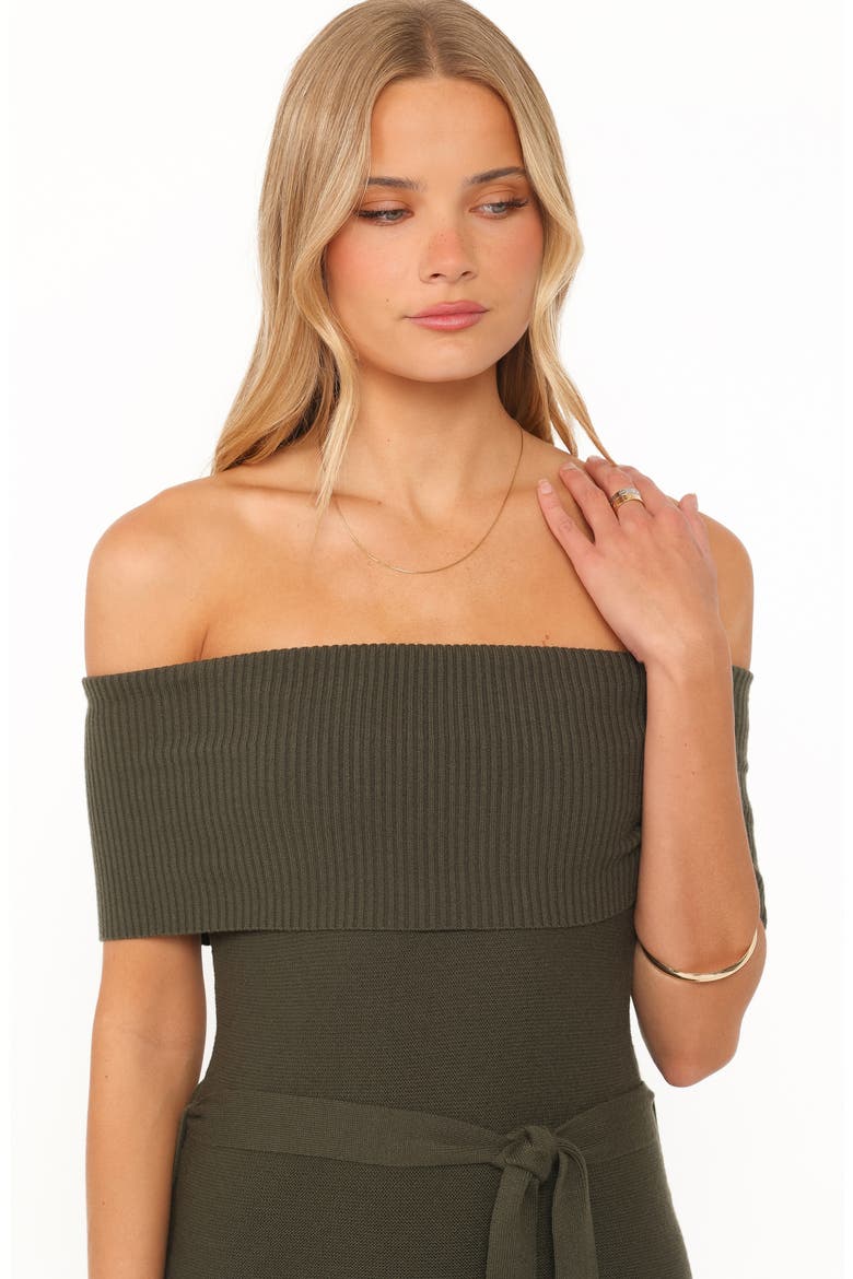 Colleen Off the Shoulder Maxi Dress, Alternate, color, OLIVE GREEN