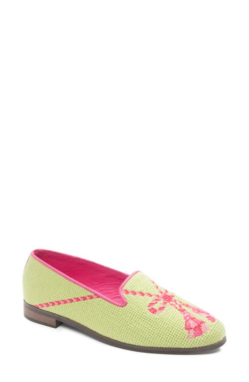 Bypaige By Paige Needlepoint Tassel Flat In Lime