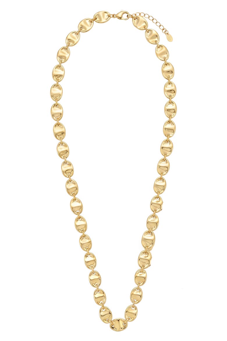 Hammered Link Chain Necklace, Main, color, GOLD