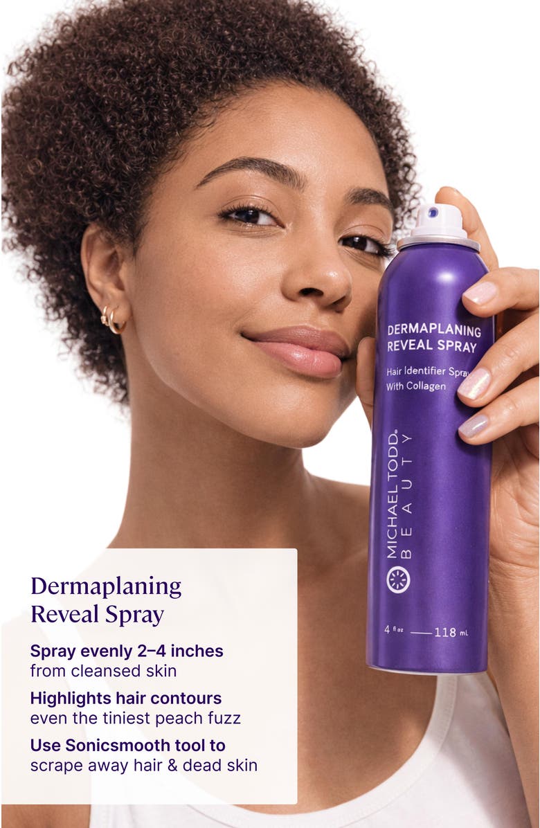 MICHAEL TODD BEAUTY Sonicsmooth Hair Identifier Spray for Dermaplaning, Alternate, color, Shade Between Blue And Red.