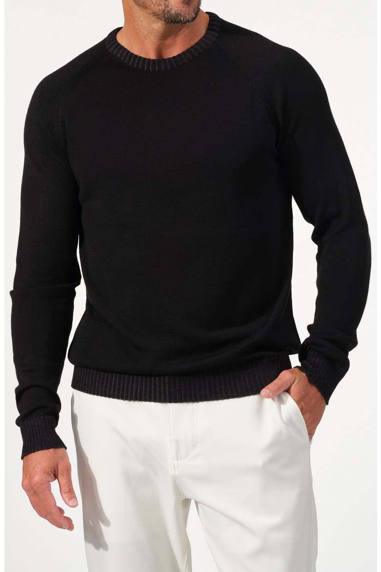 Valmont Merino Wool Knit Sweater, Alternate, color, BLACK