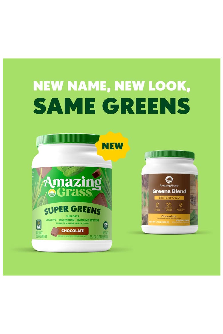 Green Superfood Chocolate Powder Supplement, Alternate, color, None