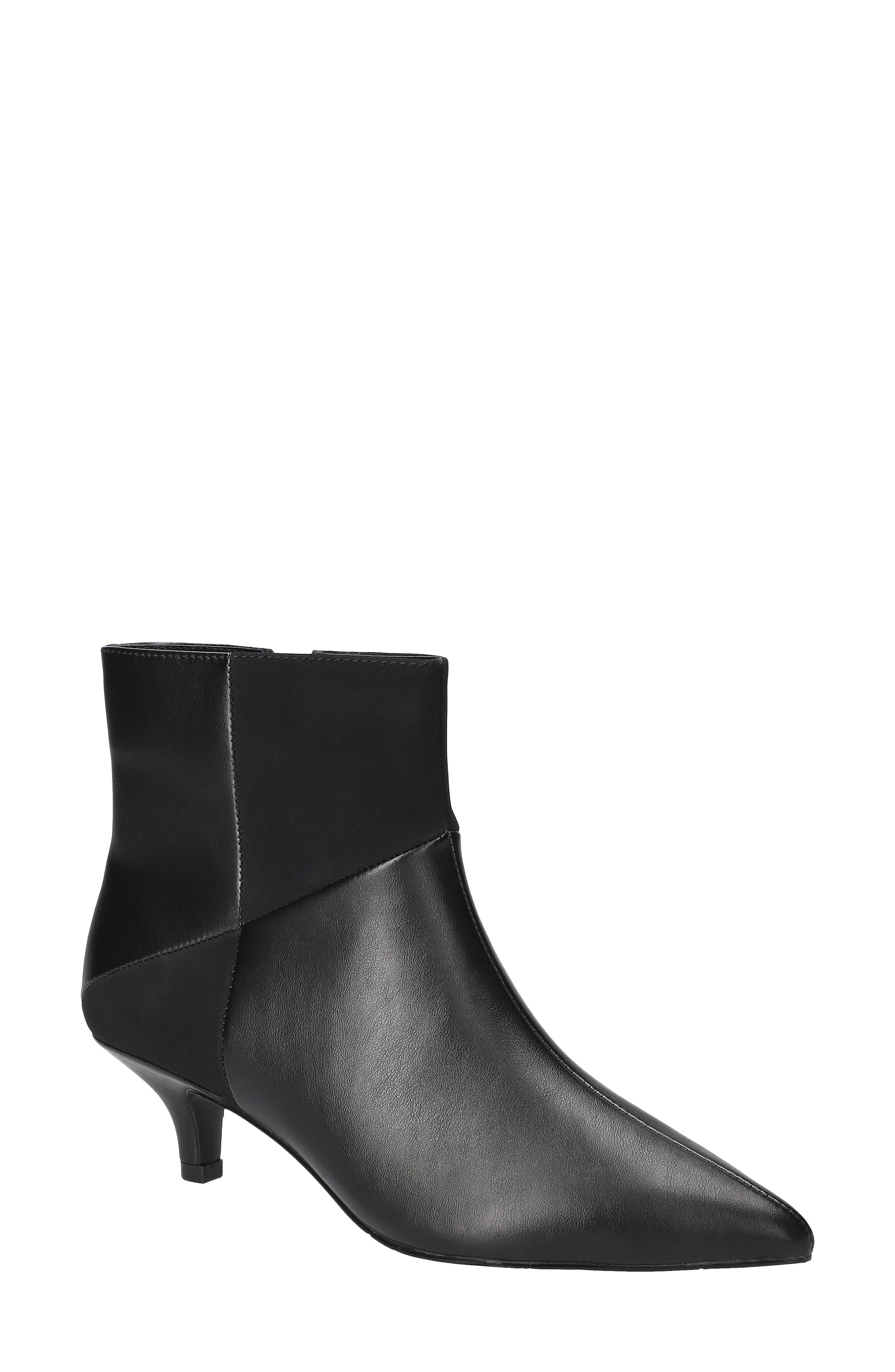 Nyla Faux Leather Bootie, Main, color, BLACK