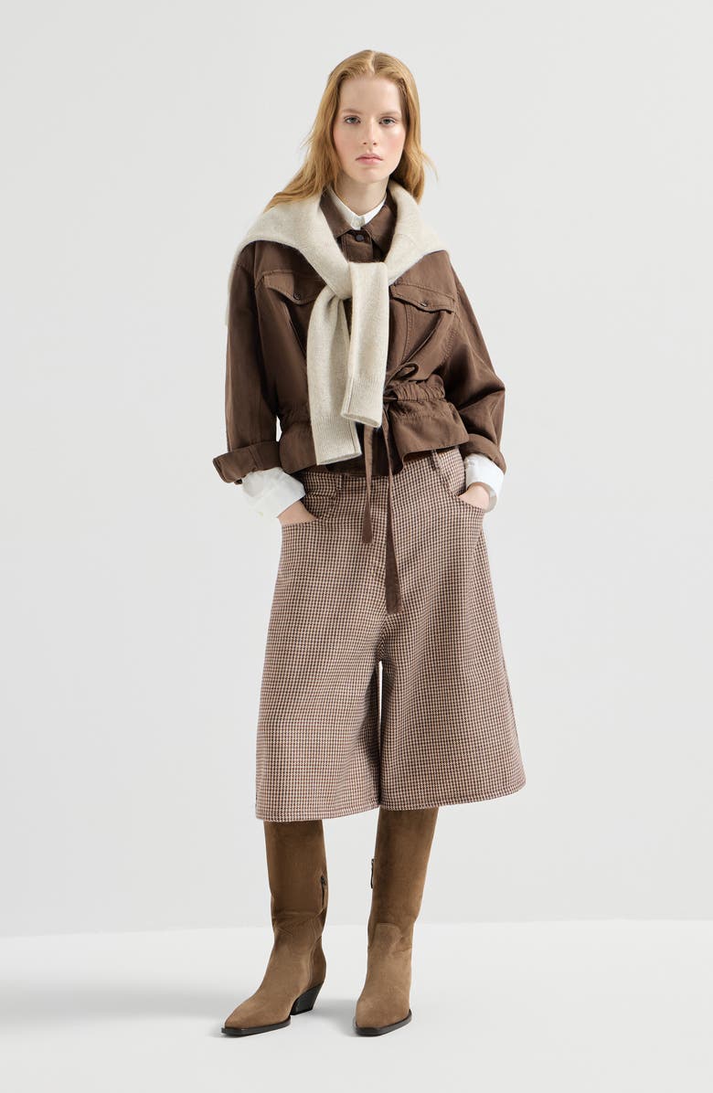 Brunello Cucinelli Garment-dyed cover outerwear jacket, Alternate, color, Cigar