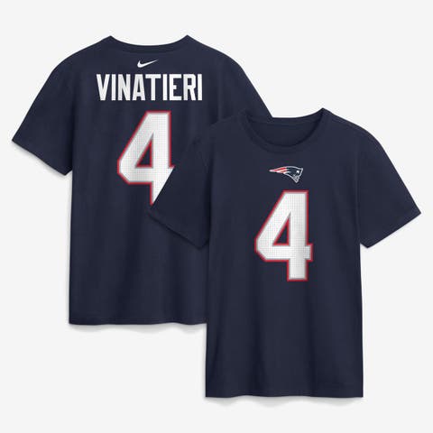 Men's Nike Adam Vinatieri Navy New England Patriots Retired Name & Number T-Shirt
