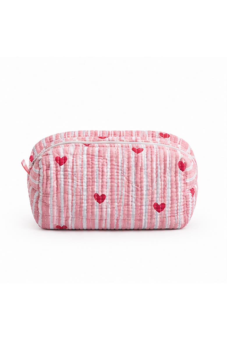 Little Hearts Cosmetic Pouch, Main, color, Pink