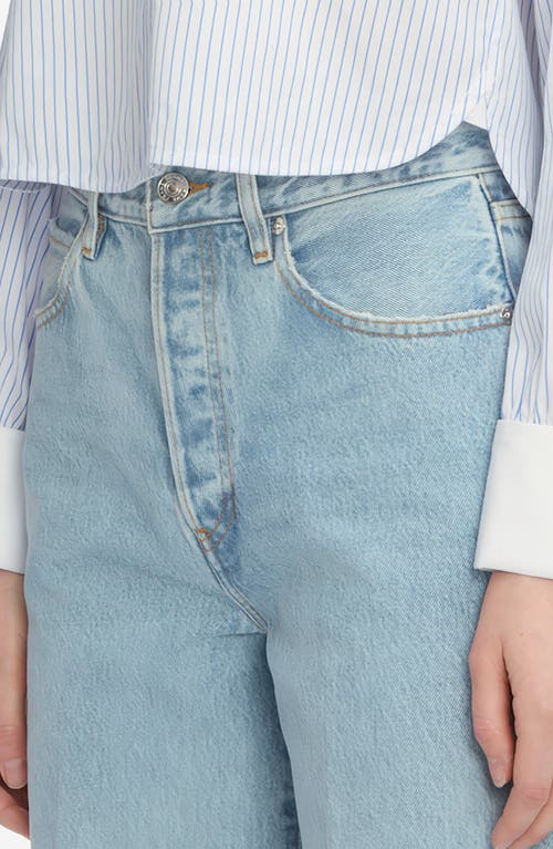Frame The Collegiate Super High Waist Wide Leg Jeans In Blue