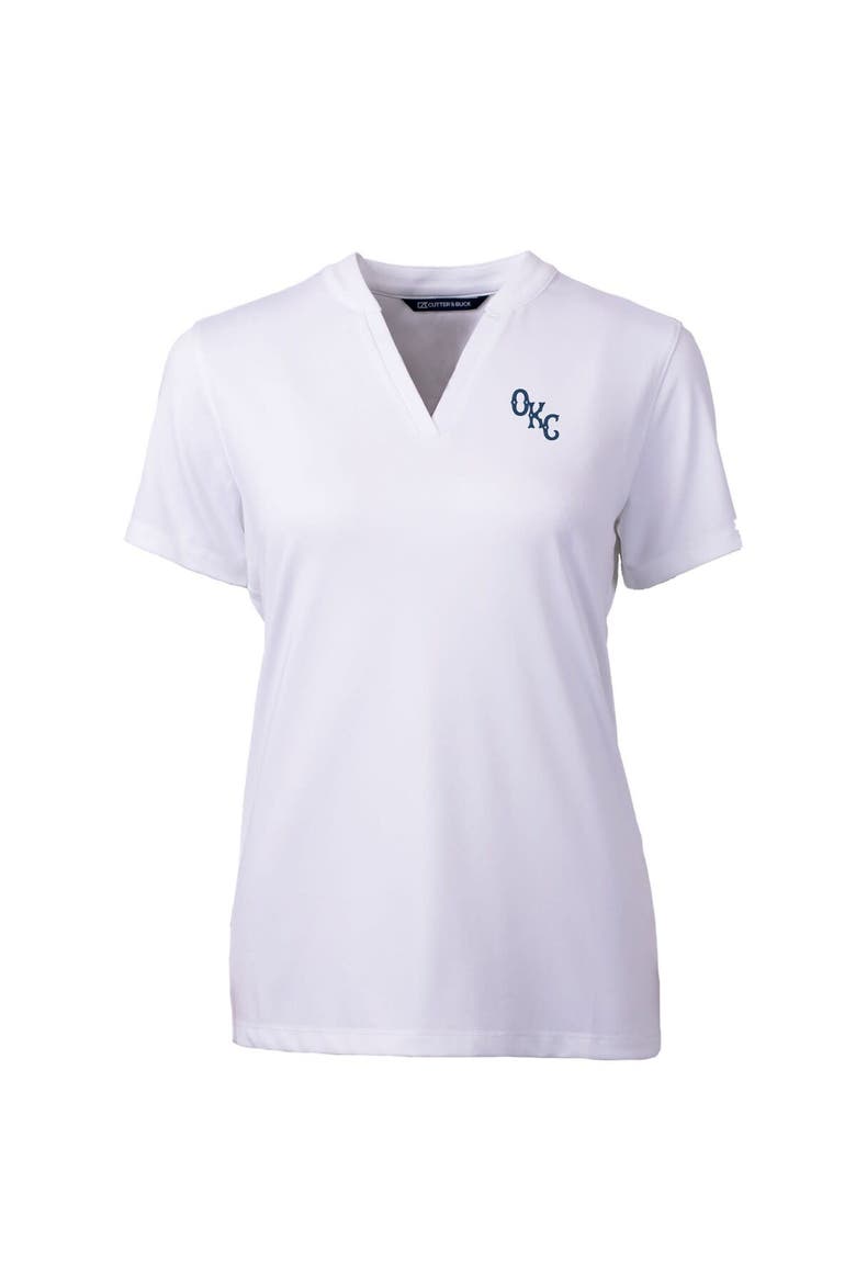 Women's Cutter & Buck  White Oklahoma City Baseball Club Forge DryTec Heathered Stretch Blade Top, Alternate, color, White