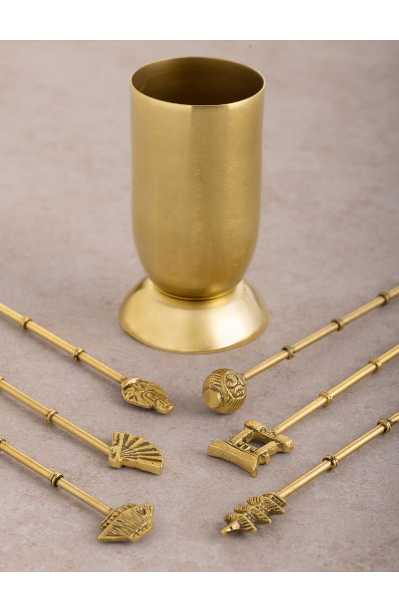 GAURI KOHLI Magnolia Cocktail Picks, Set of 6, Alternate, color,